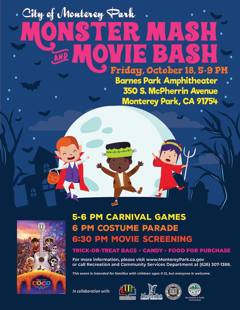 Monster Mash and Movie Bash 2019 flyer