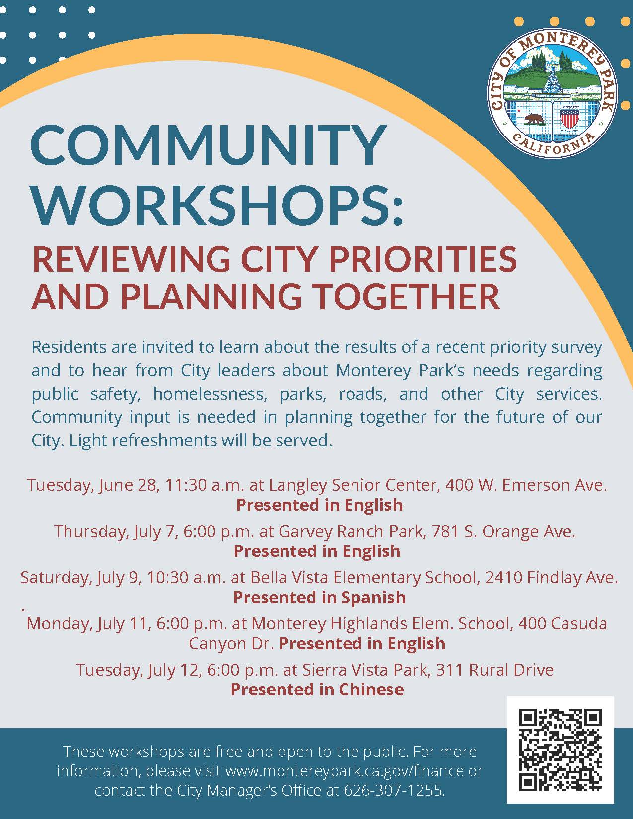 Community Workshops Reviewing Priorities Planning Together Jun-July 2022 English
