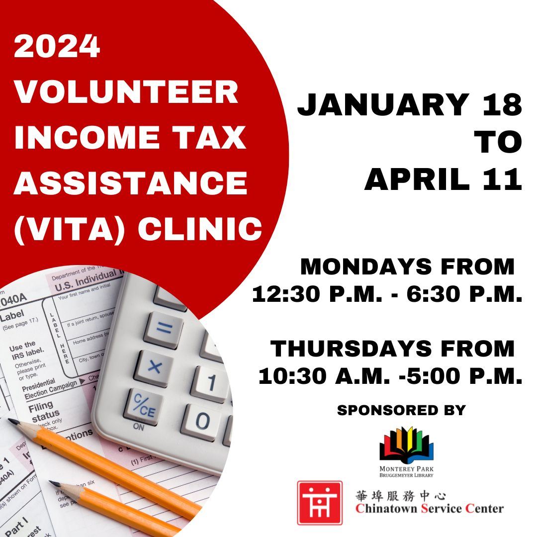 2024 Volunteer Income Tax Assistance (VITA) Clinic poster