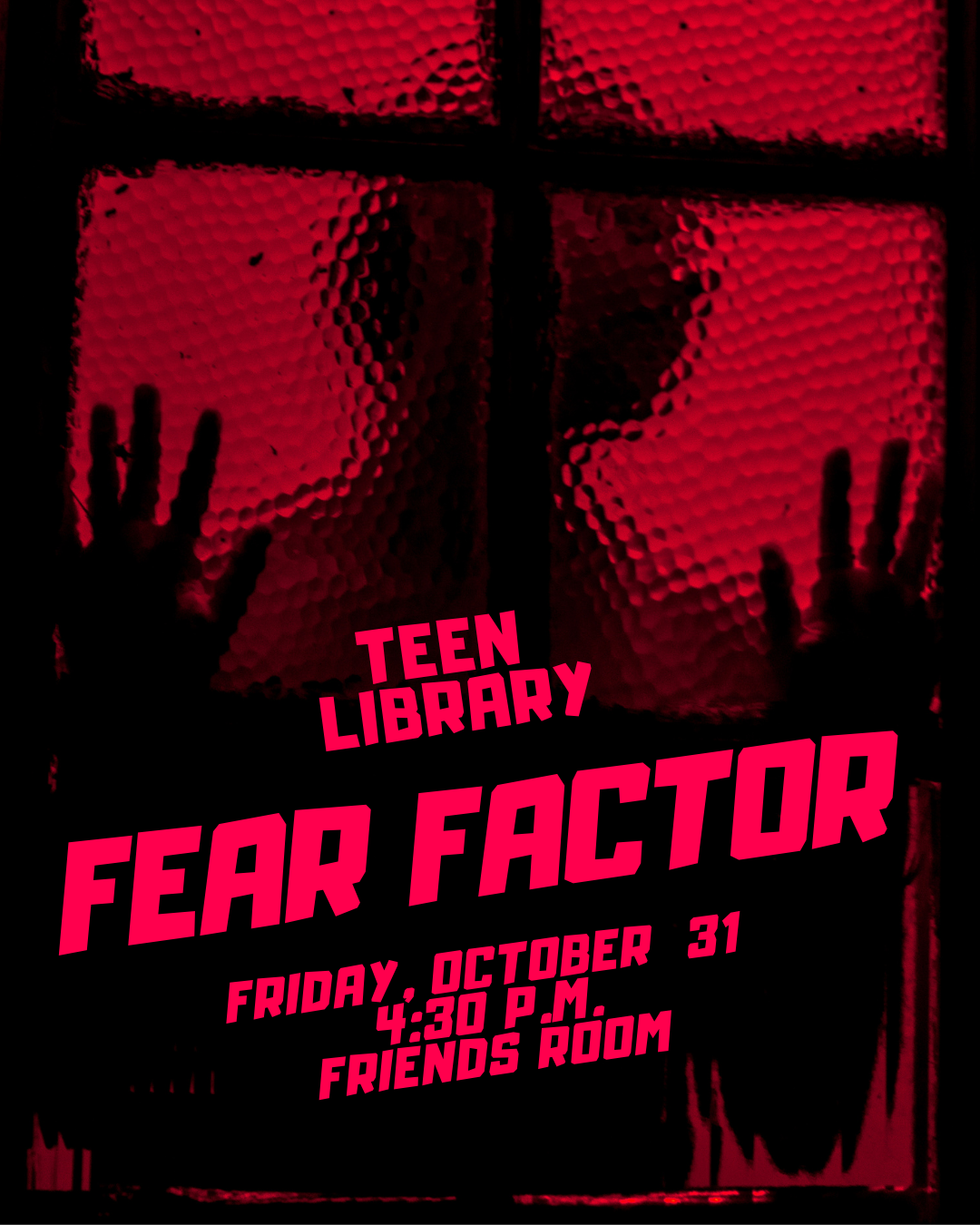 Teen Library Fear Factor Program Announcement