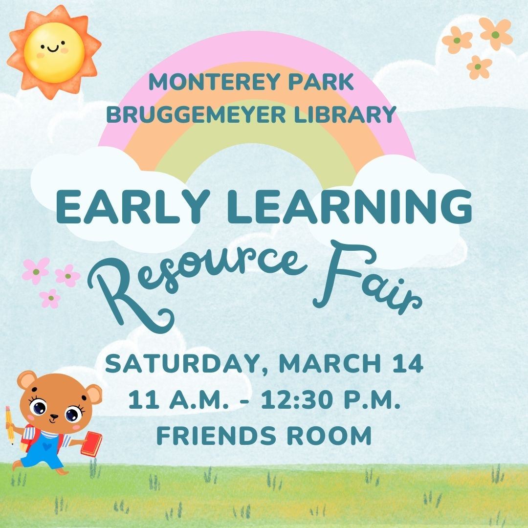 Teddy bear running through a grassy field with butterflies and clouds in the sky