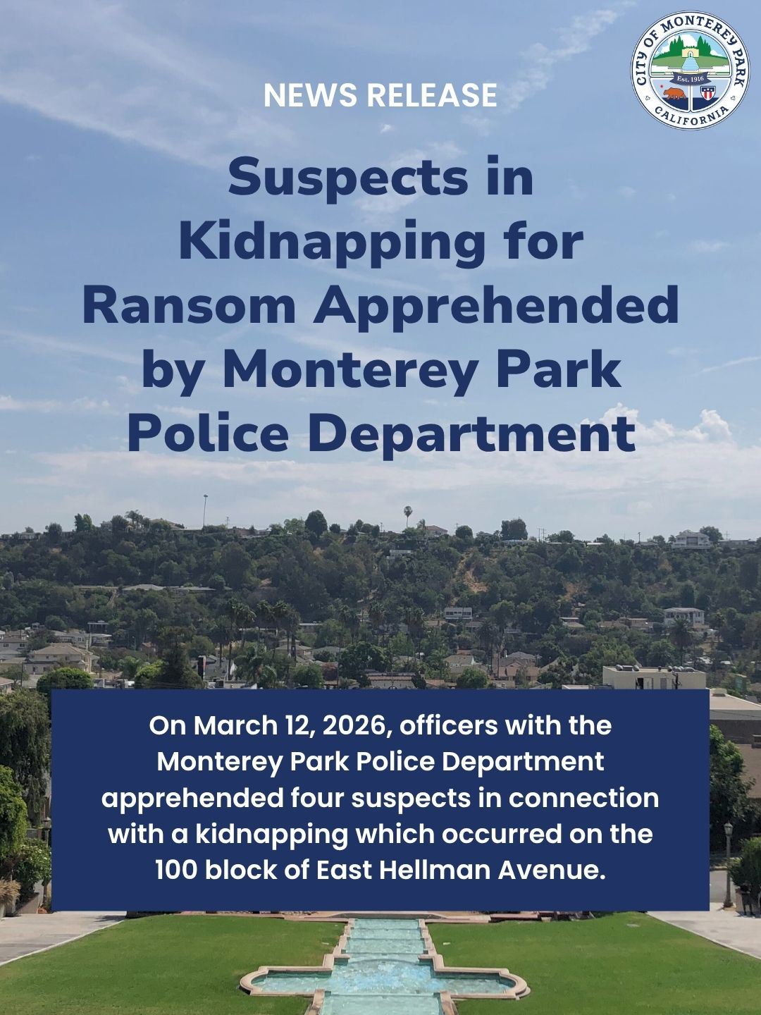MPK News Release-Suspects Apprehended by PD social post