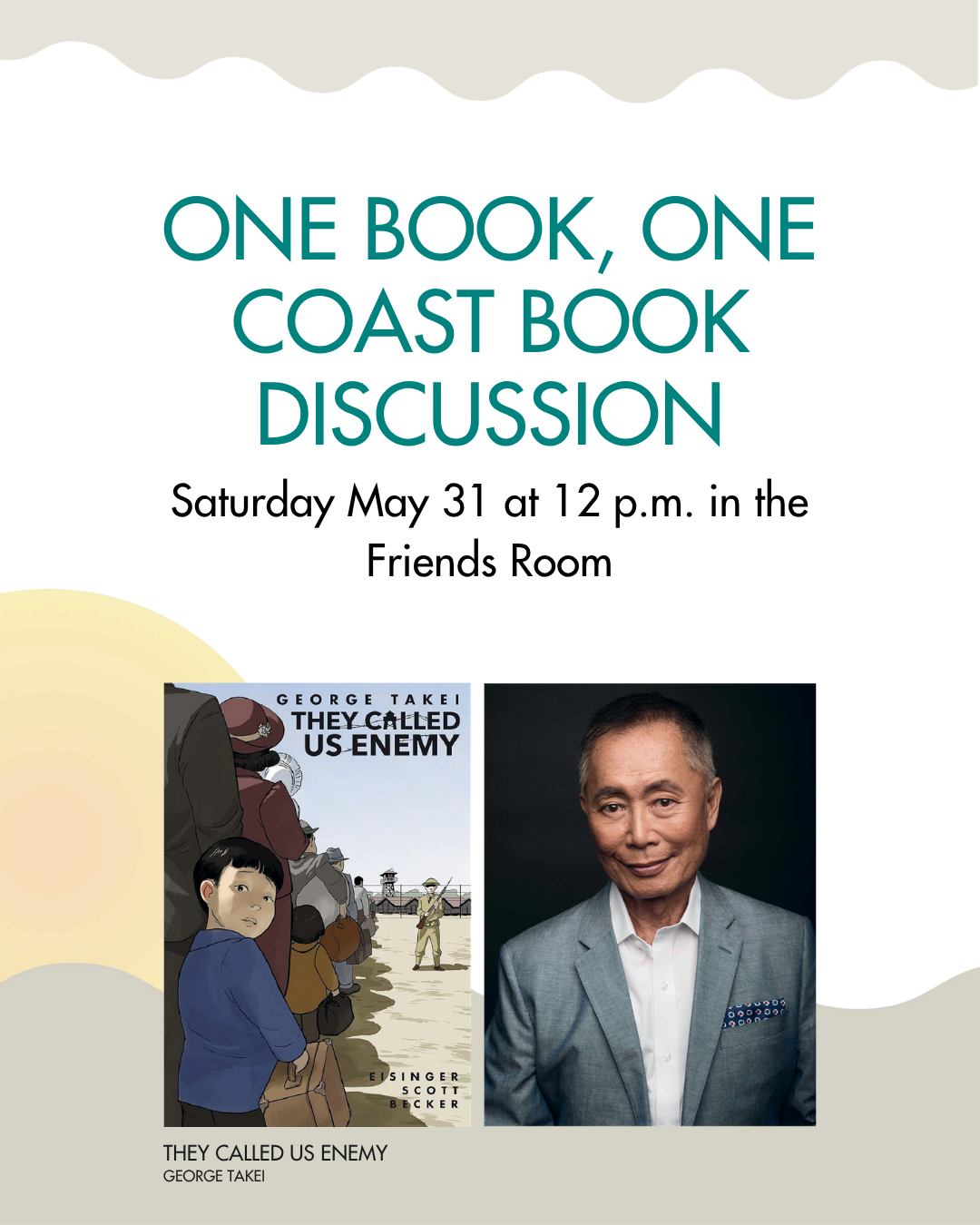 Flyer with event info and two photos. Left photo of book cover. Right photo of Asian man.