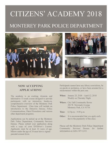 Citizens Academy 2018 flyer