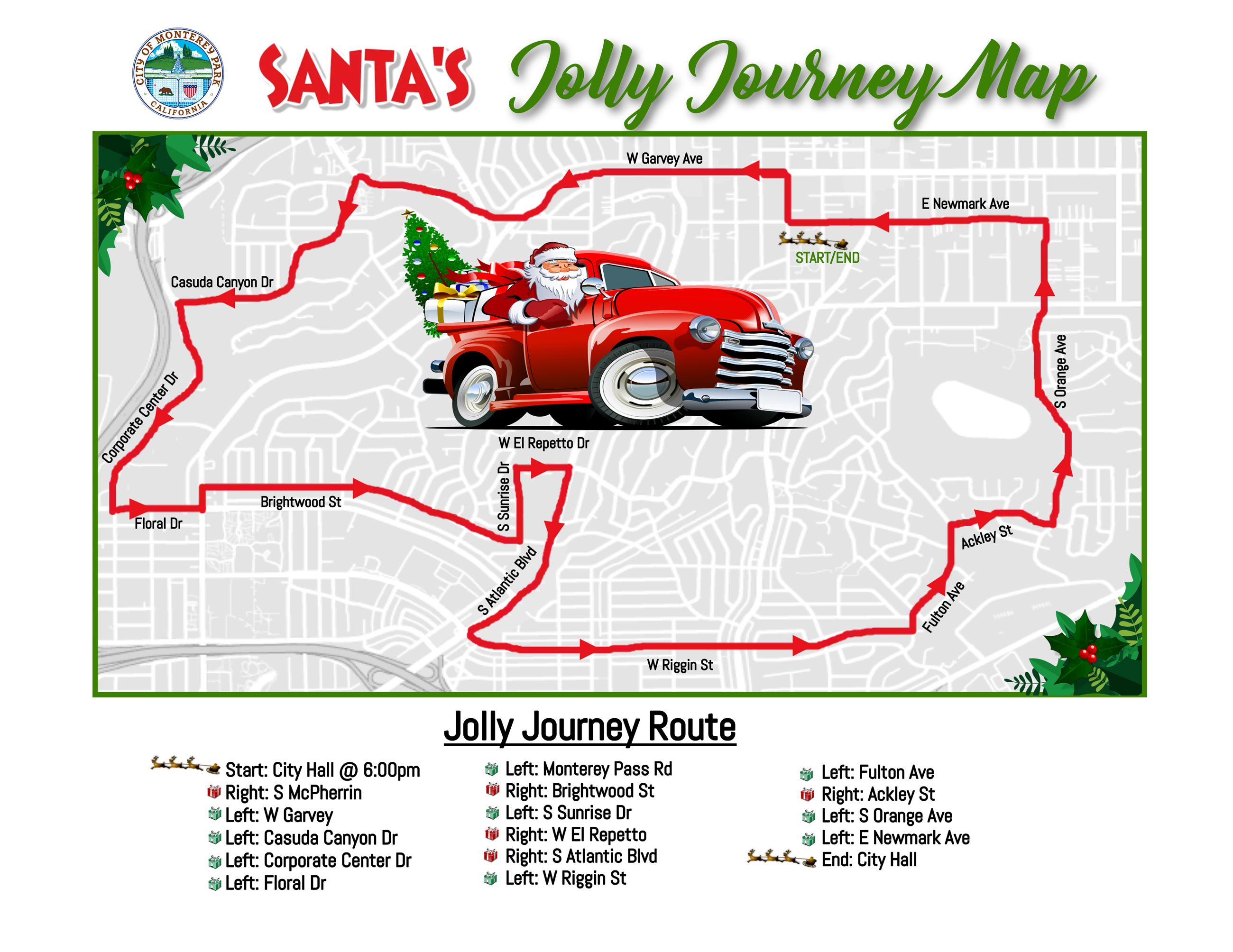 Santas Jolly Journey Route Map